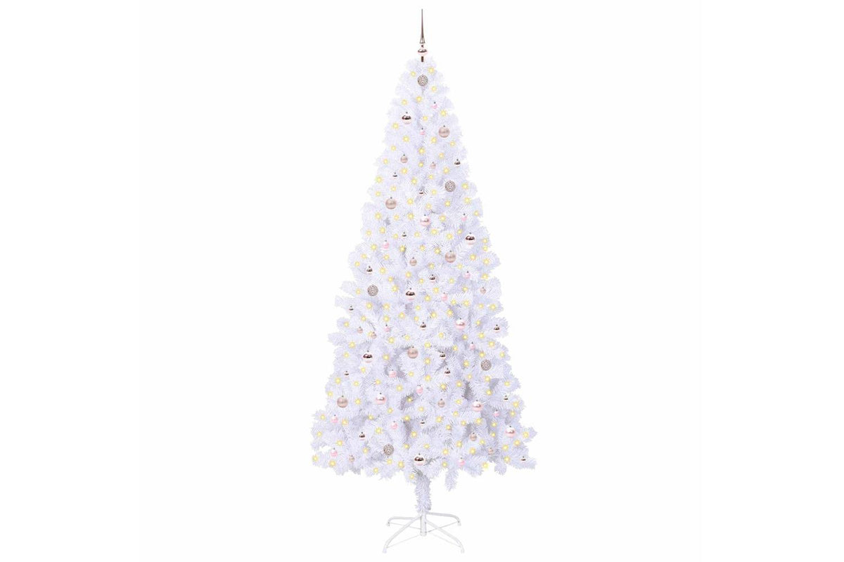 Vidaxl Artificial Christmas Tree With Stand White 240 Cm Pvc And Steel-3