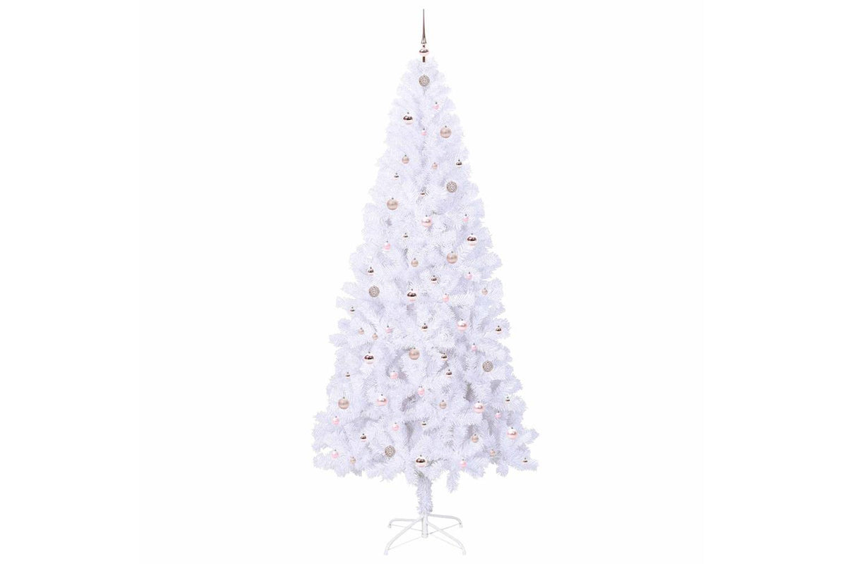 Vidaxl Artificial Christmas Tree With Stand White 240 Cm Pvc And Steel-4