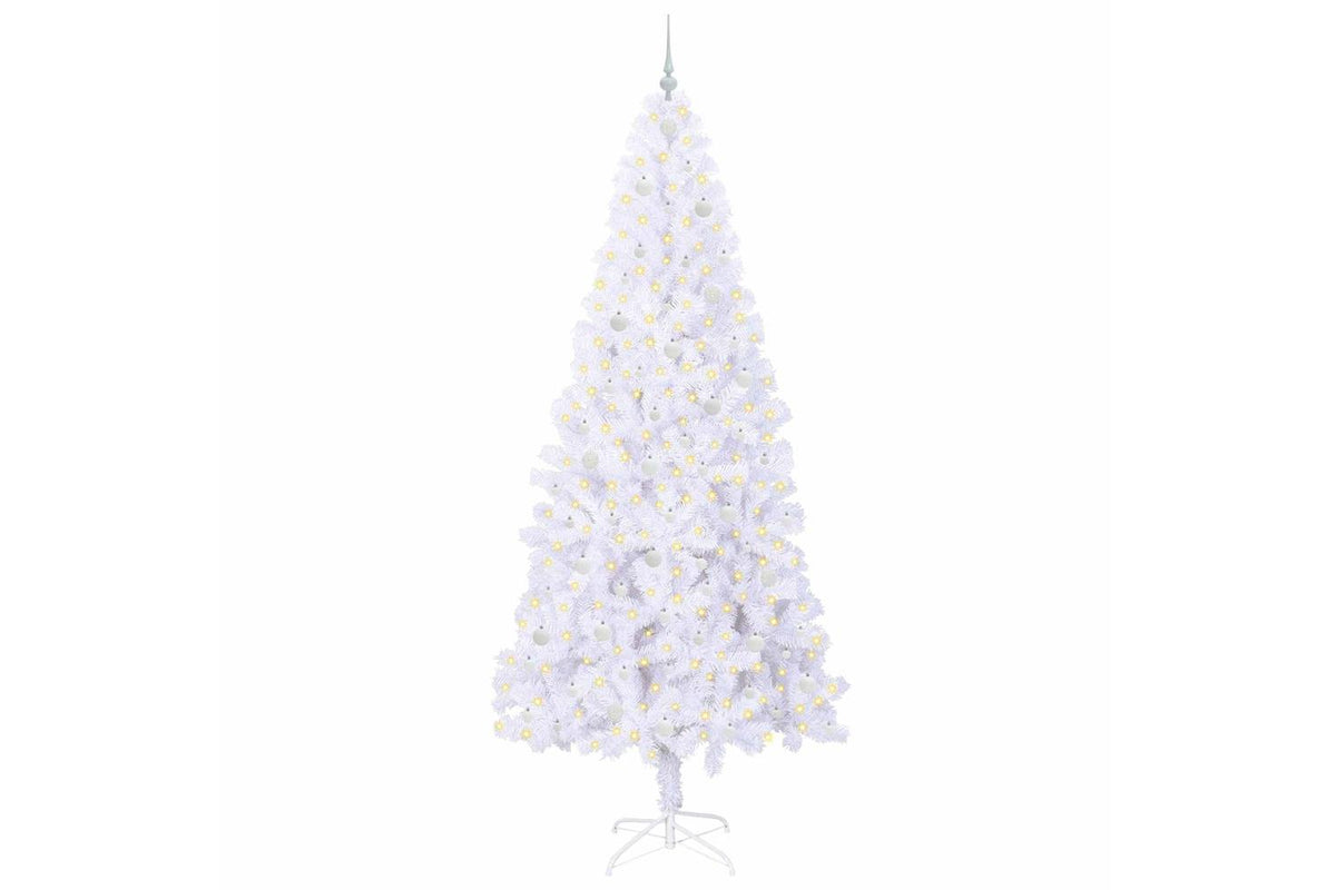 Vidaxl Artificial Christmas Tree With Stand White 240 Cm Pvc And Steel-3