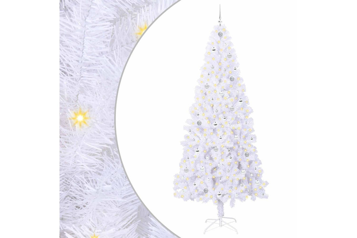 Vidaxl Artificial Christmas Tree With Stand White 240 Cm Pvc And Steel