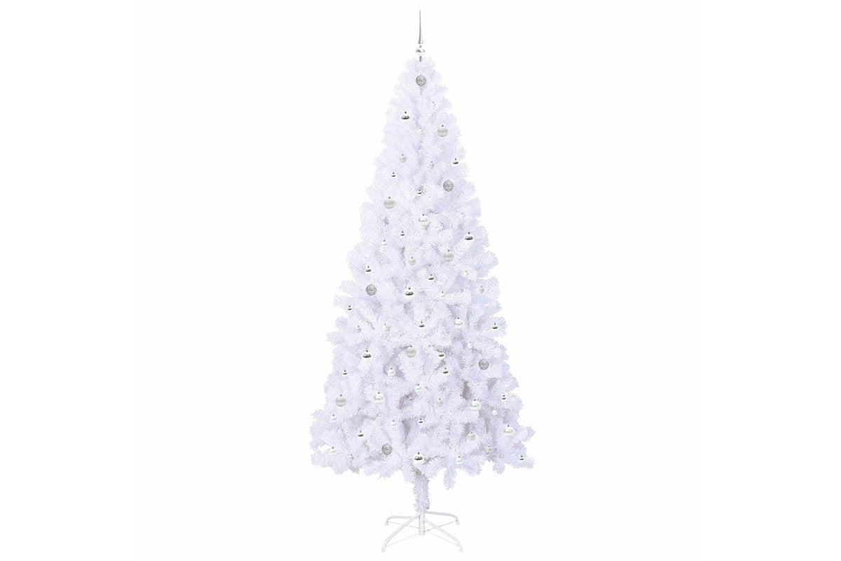 Vidaxl Artificial Christmas Tree With Stand White 240 Cm Pvc And Steel-4