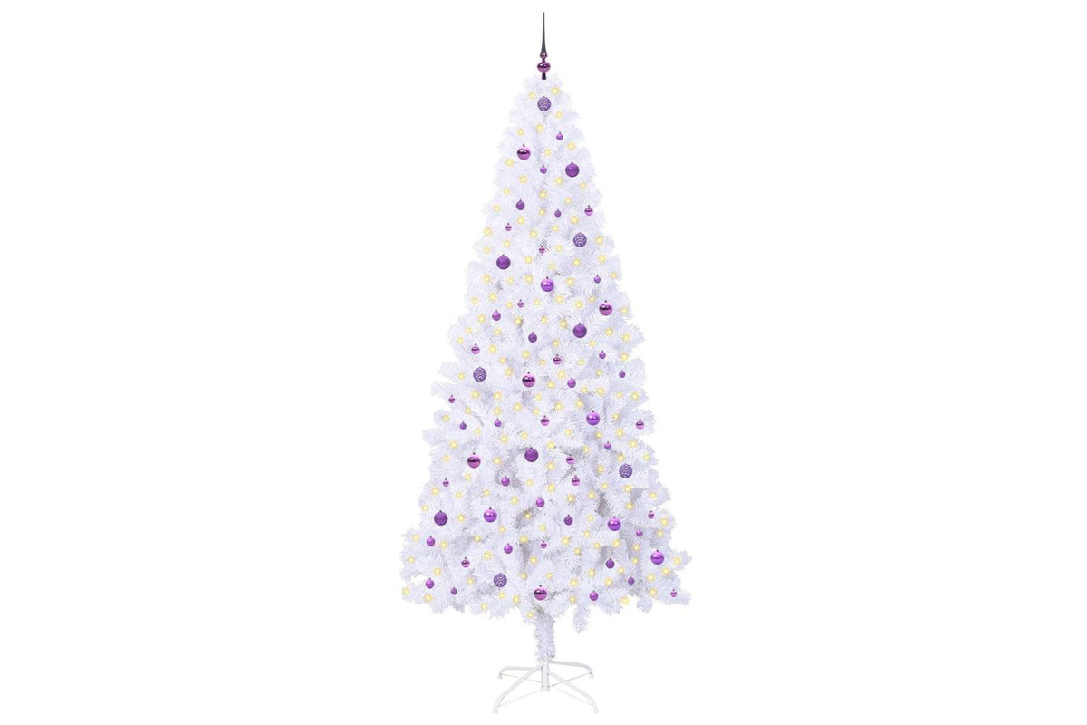 Vidaxl Artificial Christmas Tree With Stand White 240 Cm Pvc And Steel-3