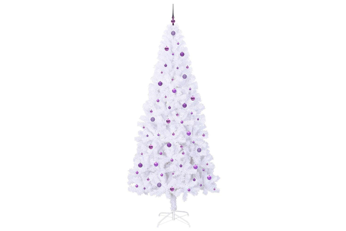 Vidaxl Artificial Christmas Tree With Stand White 240 Cm Pvc And Steel-4