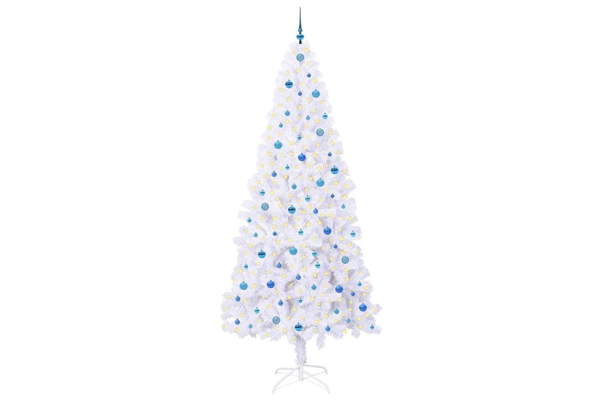 Vidaxl Artificial Christmas Tree With Stand White 240 Cm Pvc And Steel-3