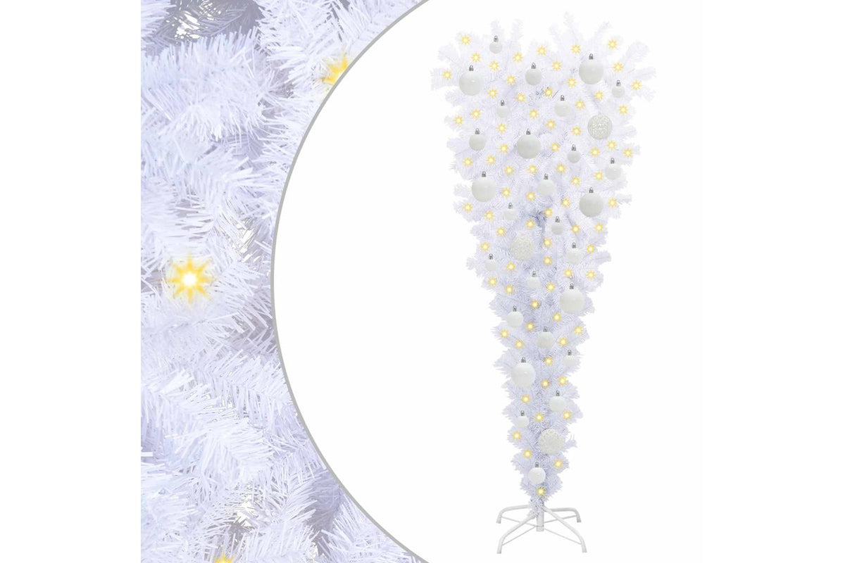 Vidaxl Artificial Christmas Tree With Stand White 120 Cm Pvc And Steel-2