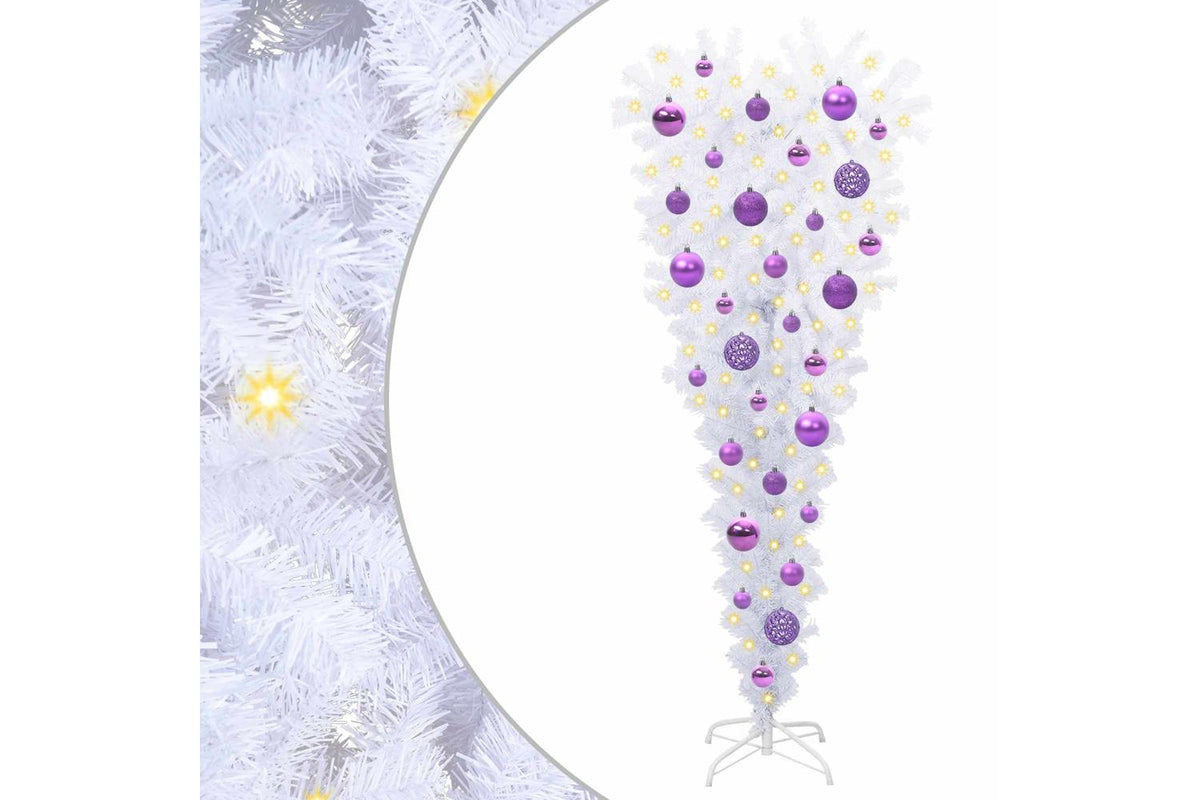 Vidaxl Artificial Christmas Tree With Stand White 120 Cm Pvc And Steel-2