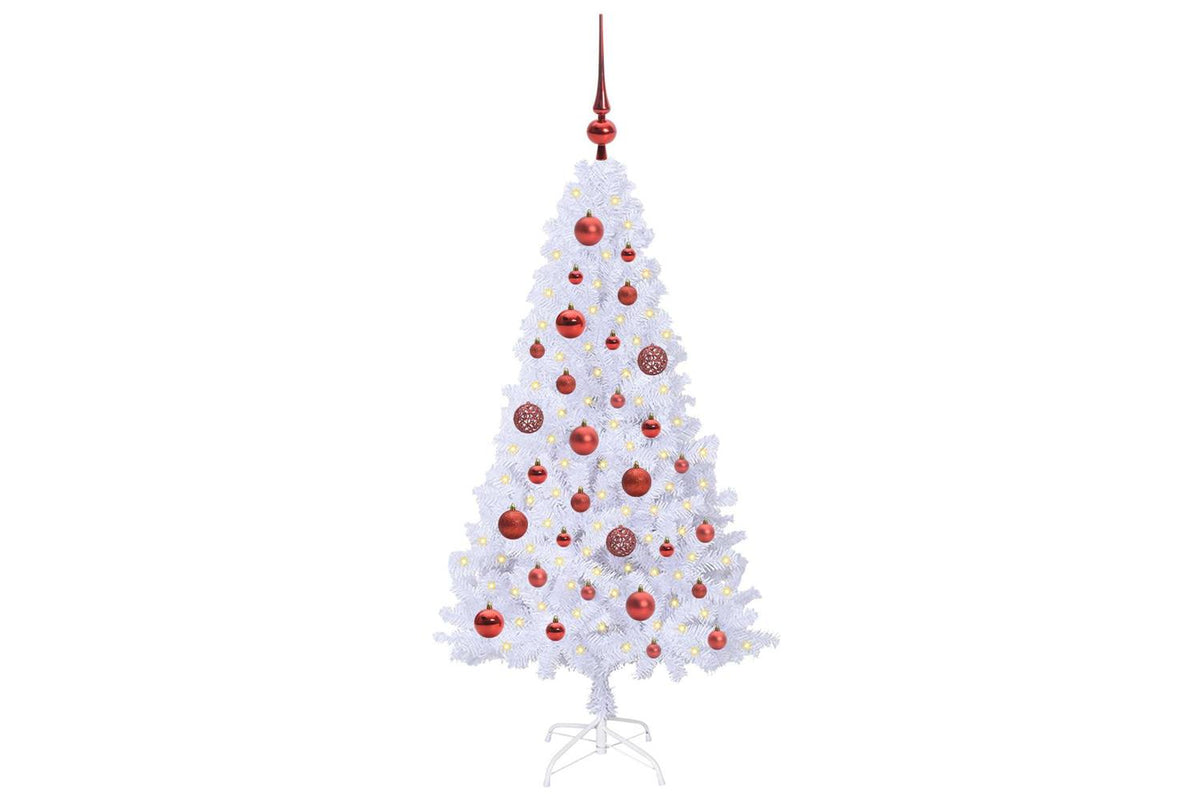 Vidaxl Artificial Christmas Tree White 120 Cm Pvc And Steel-3