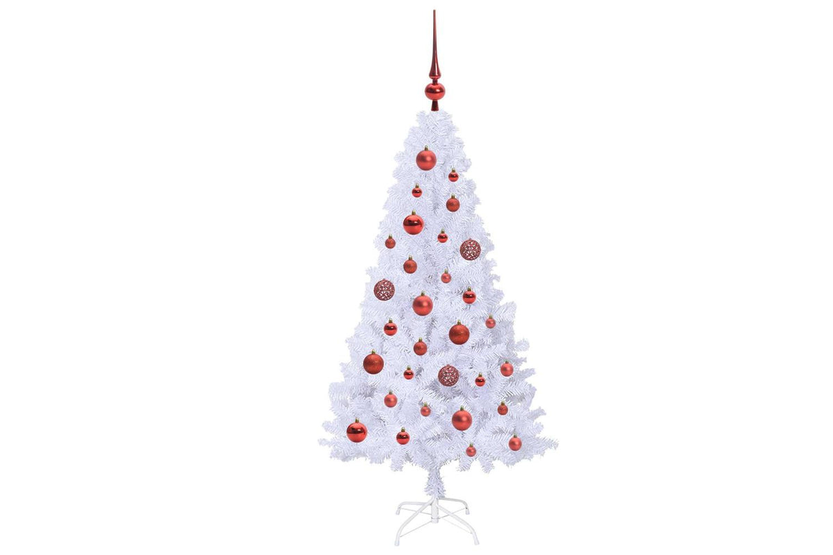 Vidaxl Artificial Christmas Tree White 120 Cm Pvc And Steel-4