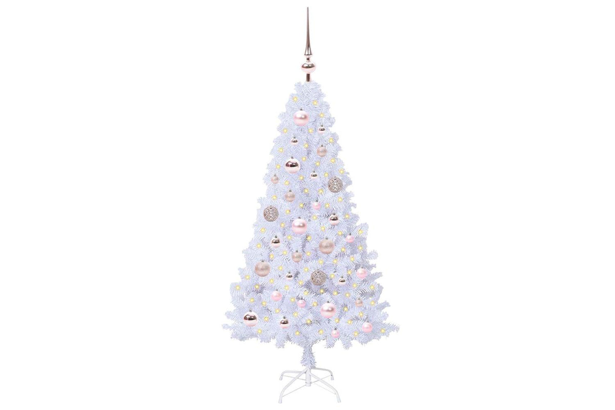 Vidaxl Artificial Christmas Tree White 120 Cm Pvc And Steel-3