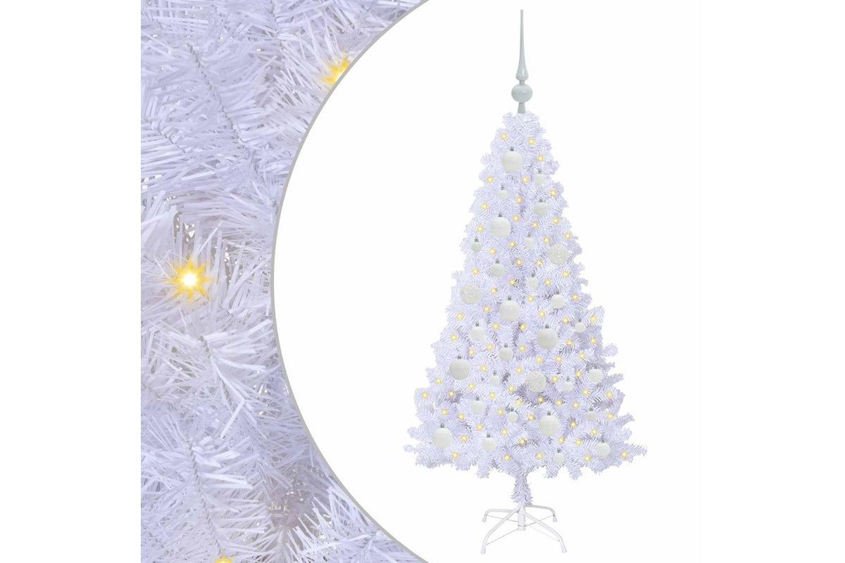Vidaxl Artificial Christmas Tree White 120 Cm Pvc And Steel