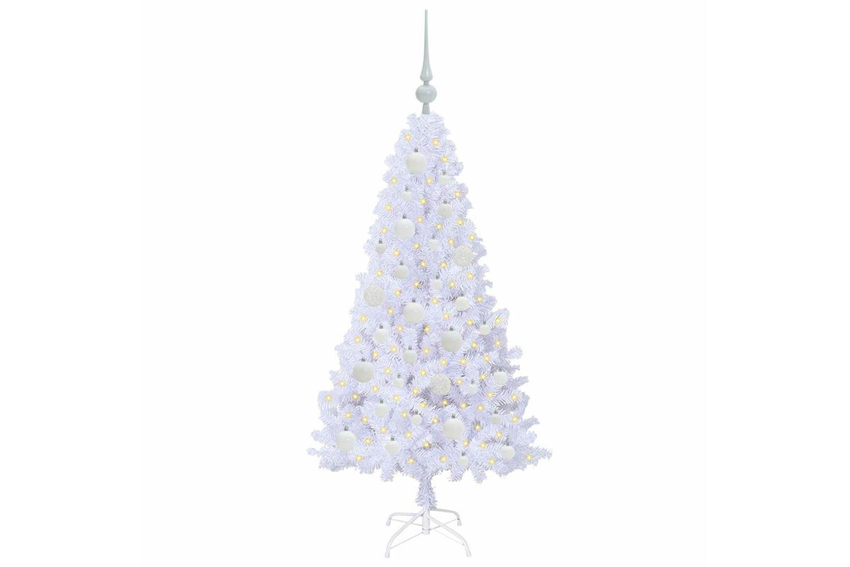 Vidaxl Artificial Christmas Tree White 120 Cm Pvc And Steel-3