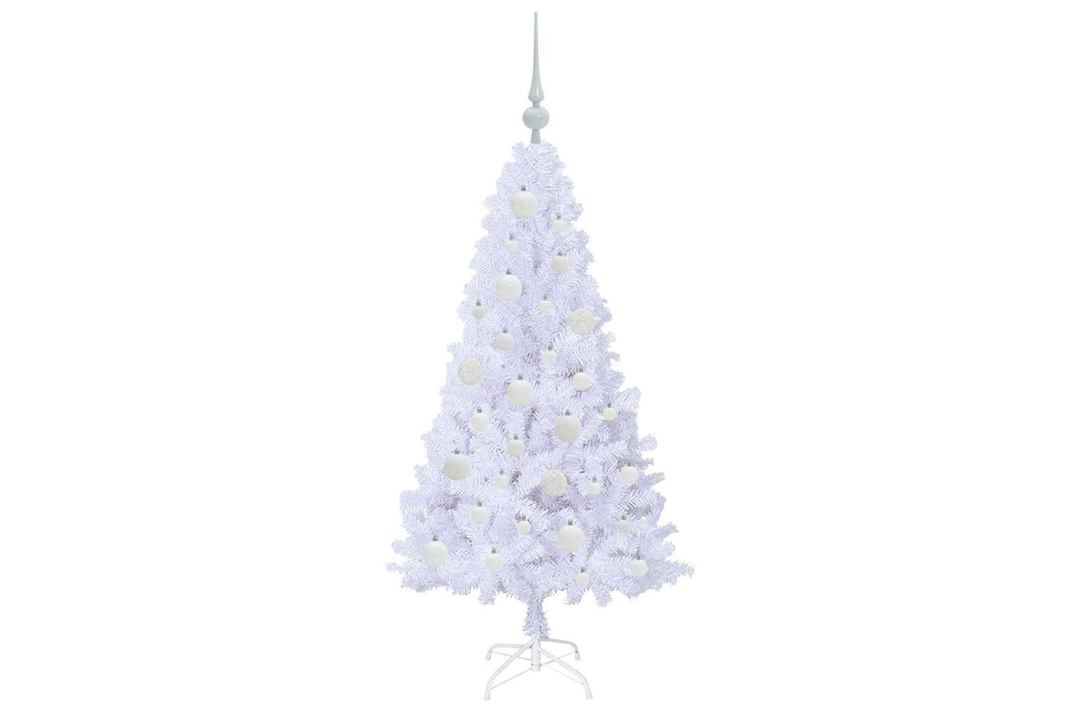 Vidaxl Artificial Christmas Tree White 120 Cm Pvc And Steel-4