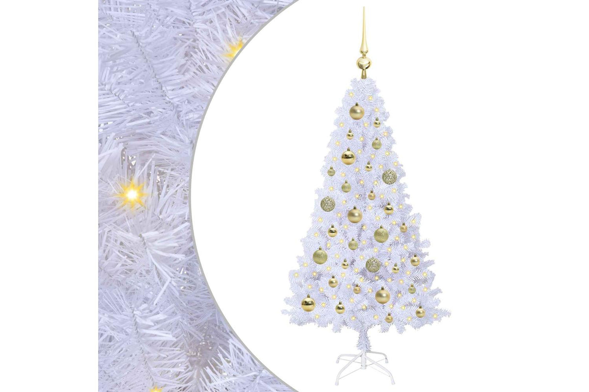 Vidaxl Artificial Christmas Tree White 120 Cm Pvc And Steel-2