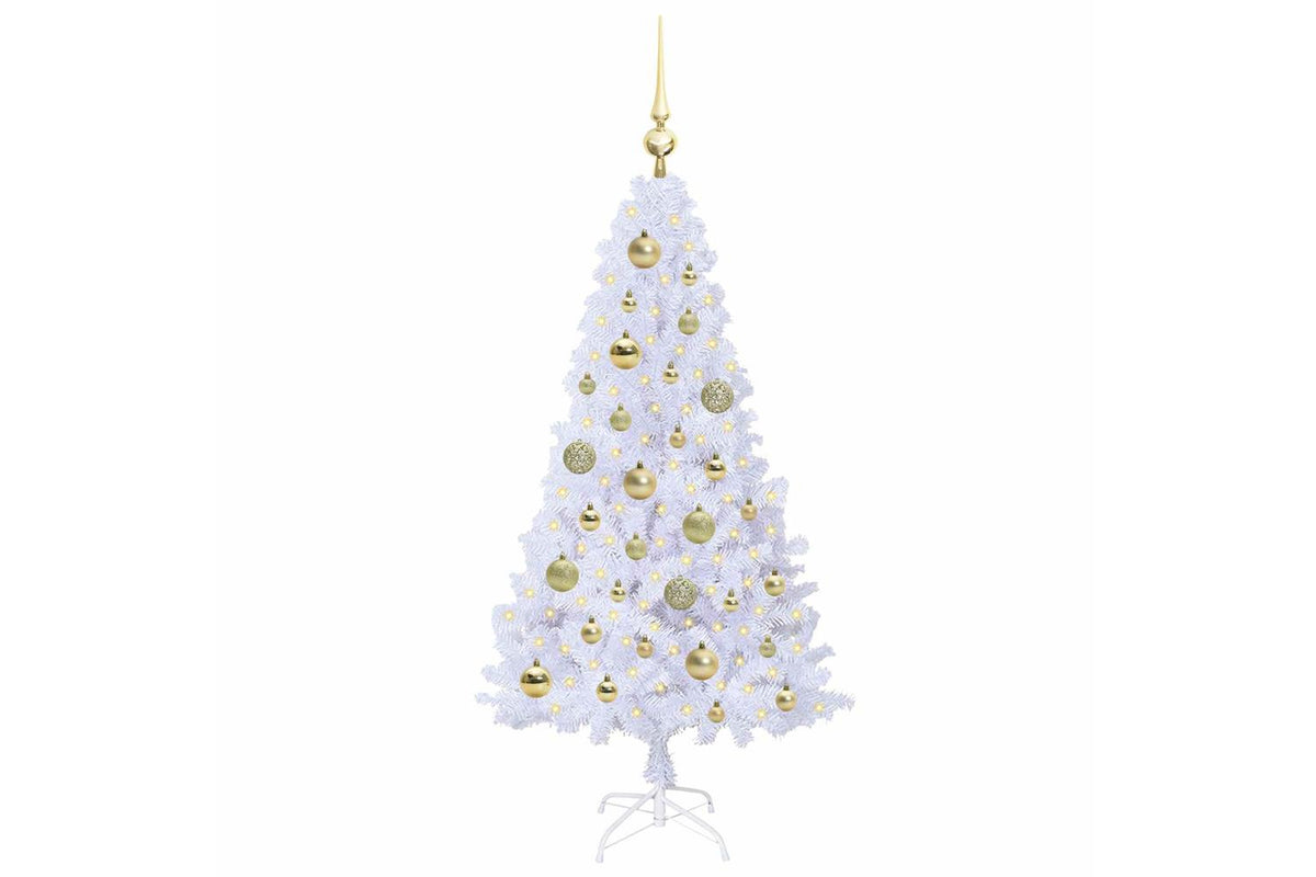 Vidaxl Artificial Christmas Tree White 120 Cm Pvc And Steel-3