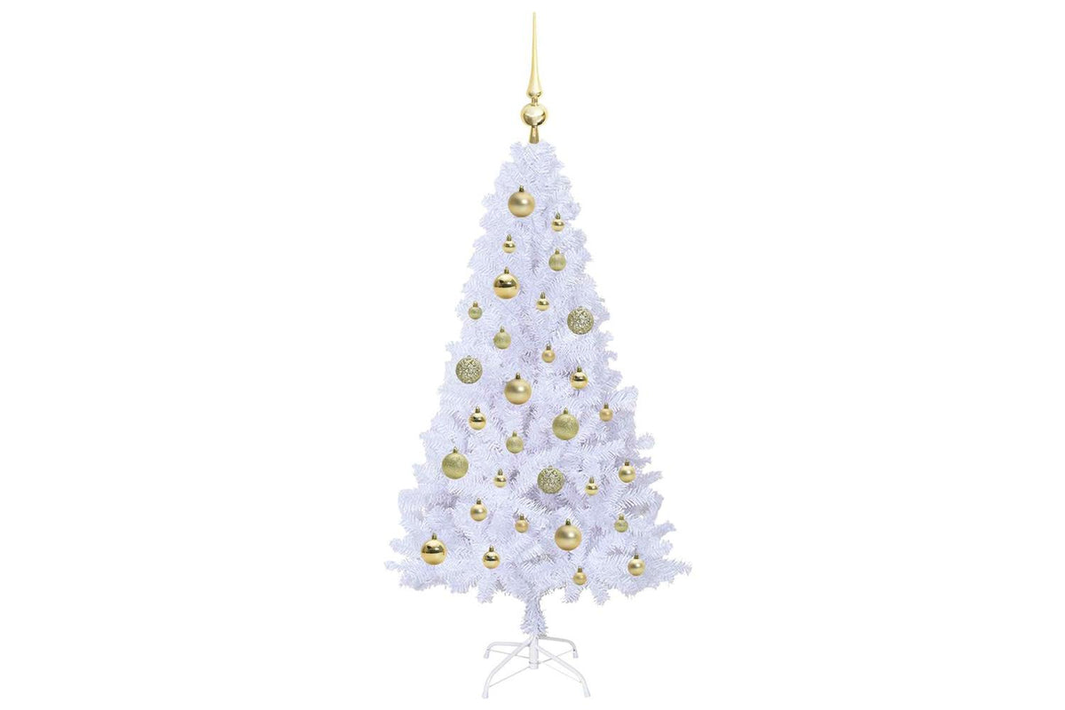 Vidaxl Artificial Christmas Tree White 120 Cm Pvc And Steel-4