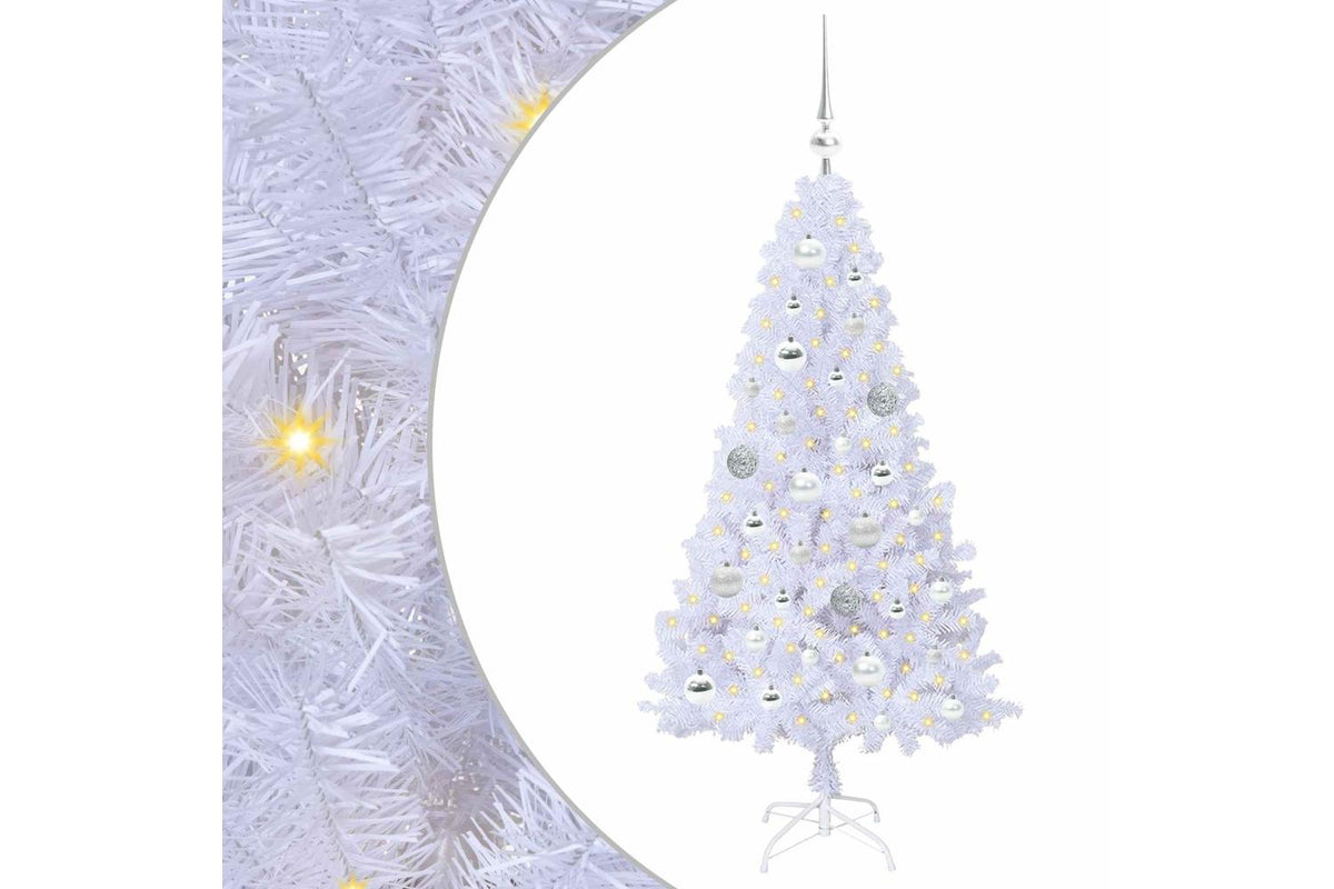 Vidaxl Artificial Christmas Tree White 120 Cm Pvc And Steel