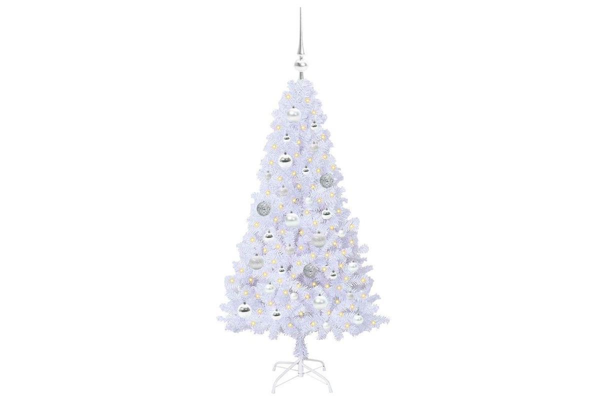 Vidaxl Artificial Christmas Tree White 120 Cm Pvc And Steel-3