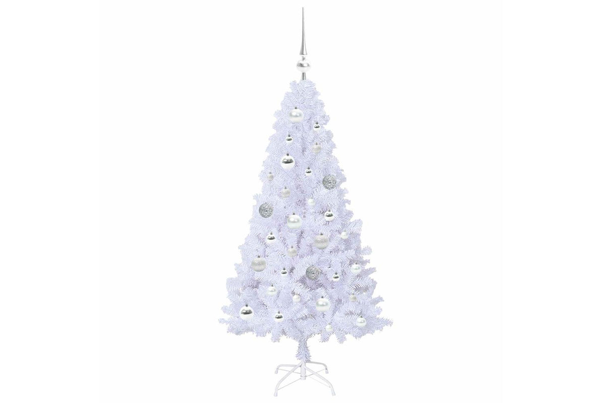 Vidaxl Artificial Christmas Tree White 120 Cm Pvc And Steel-4