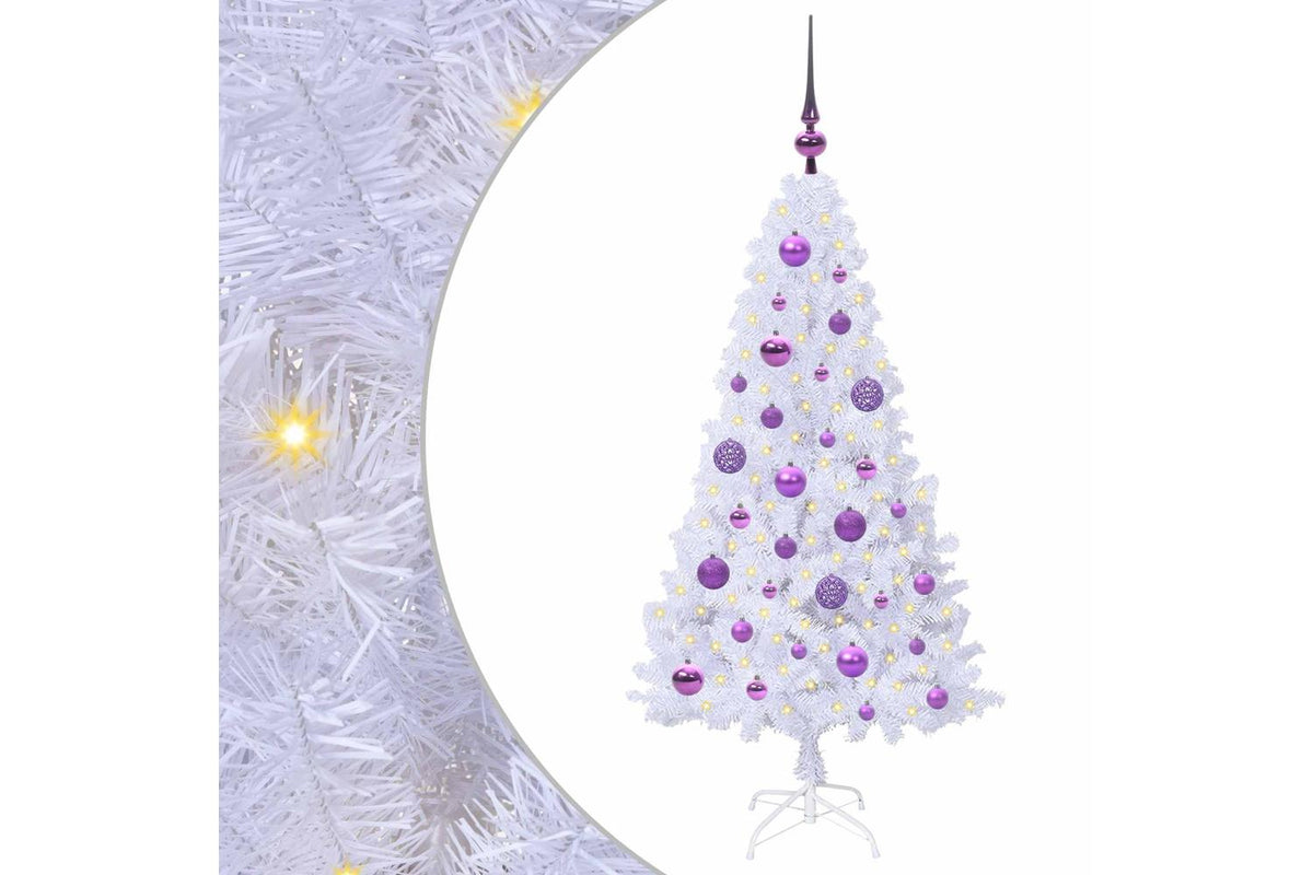 Vidaxl Artificial Christmas Tree White 120 Cm Pvc And Steel-2
