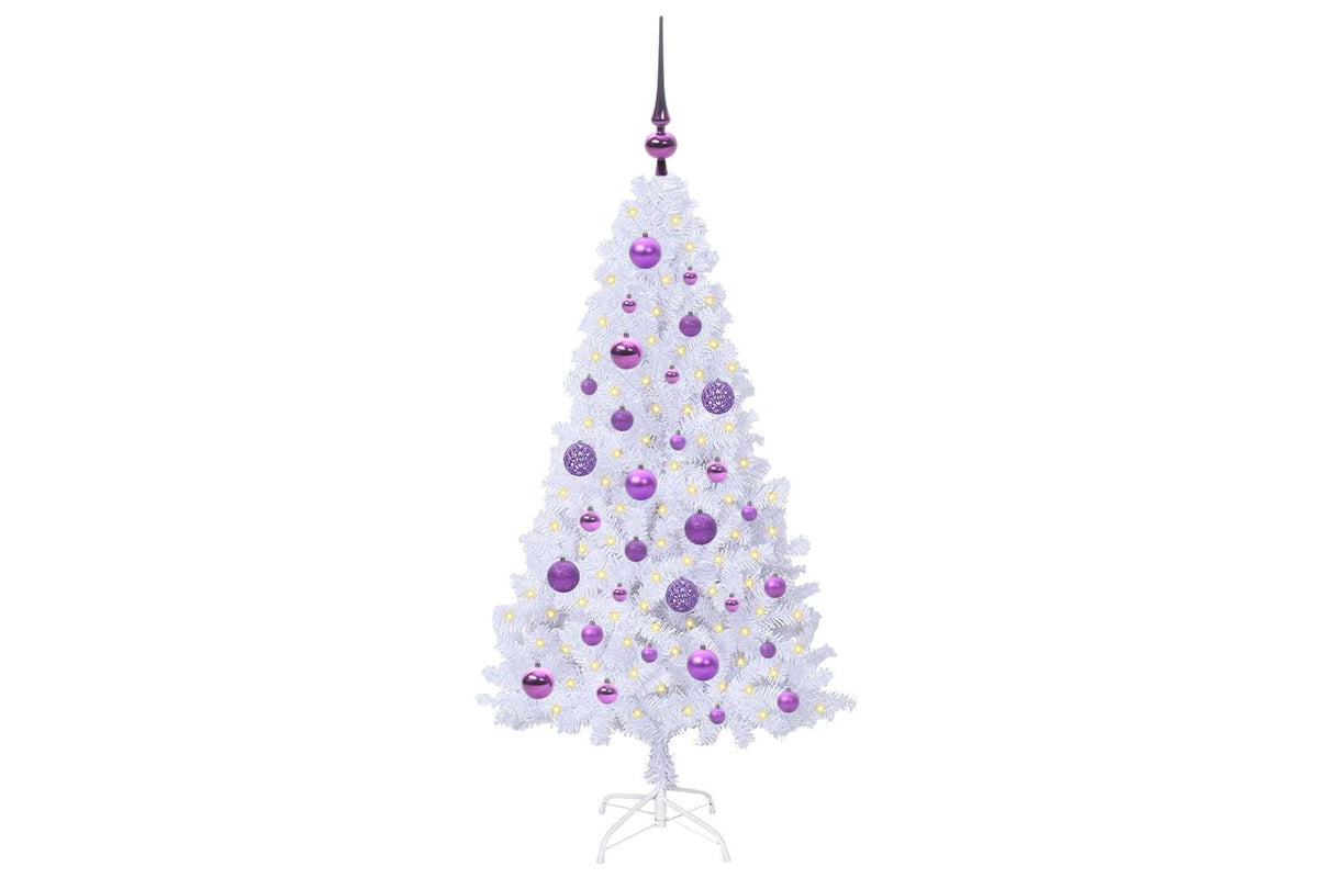 Vidaxl Artificial Christmas Tree White 120 Cm Pvc And Steel-3