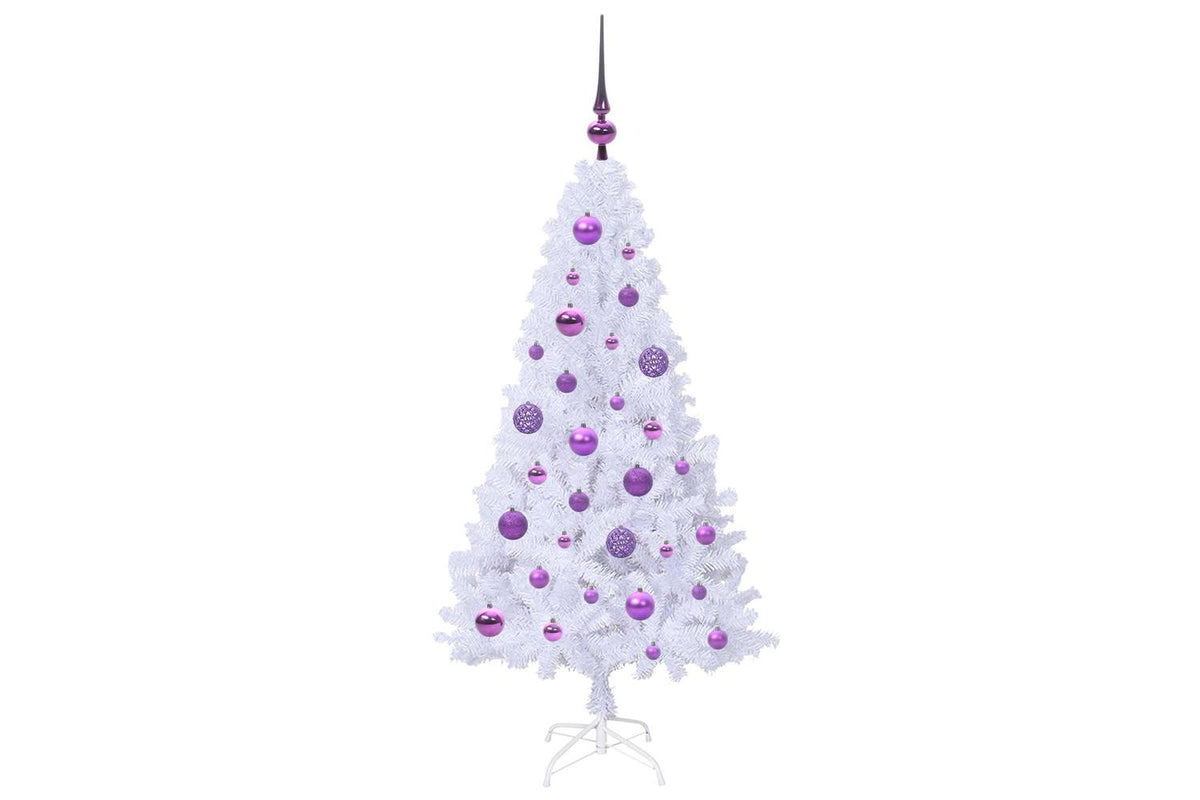 Vidaxl Artificial Christmas Tree White 120 Cm Pvc And Steel-4