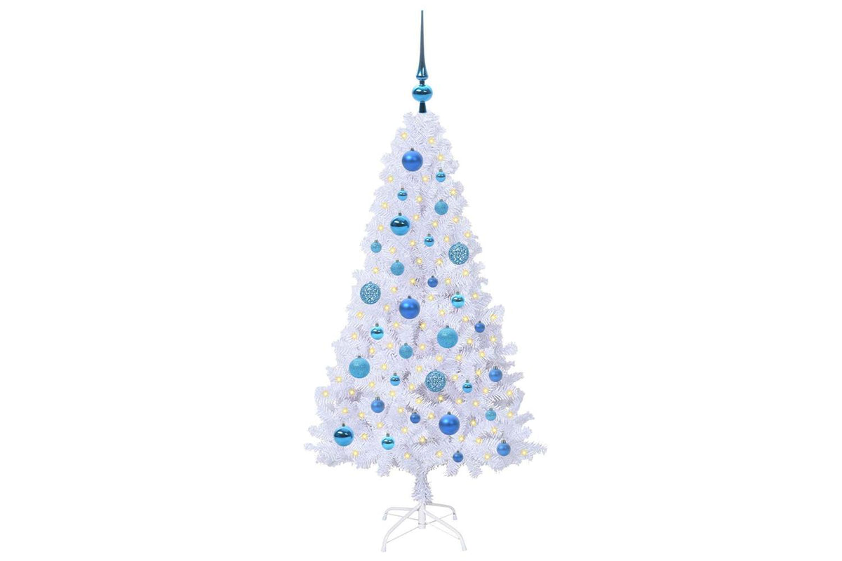 Vidaxl Artificial Christmas Tree White 120 Cm Pvc And Steel-3