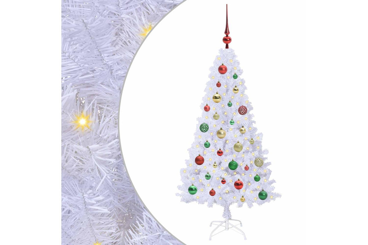Vidaxl Artificial Christmas Tree White 120 Cm Pvc And Steel