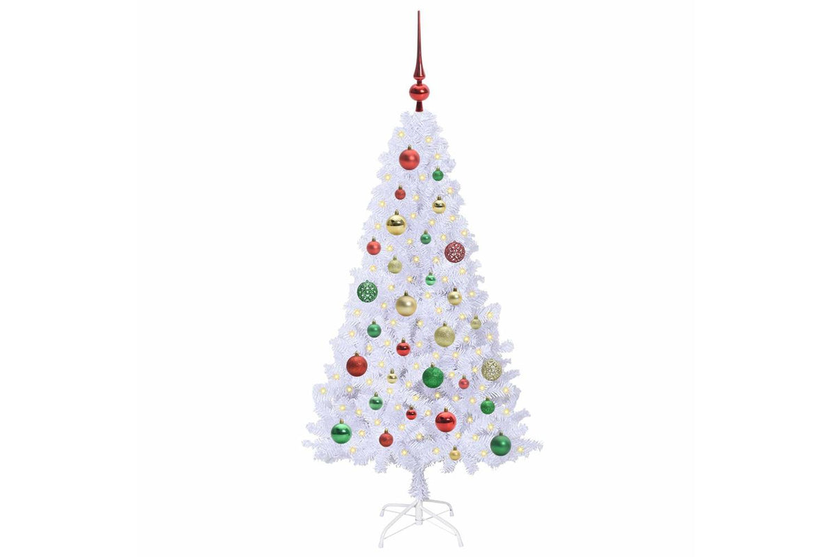 Vidaxl Artificial Christmas Tree White 120 Cm Pvc And Steel-3