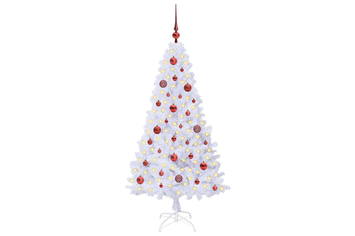 Vidaxl Artificial Christmas Tree White 150 Cm Pvc And Steel-3