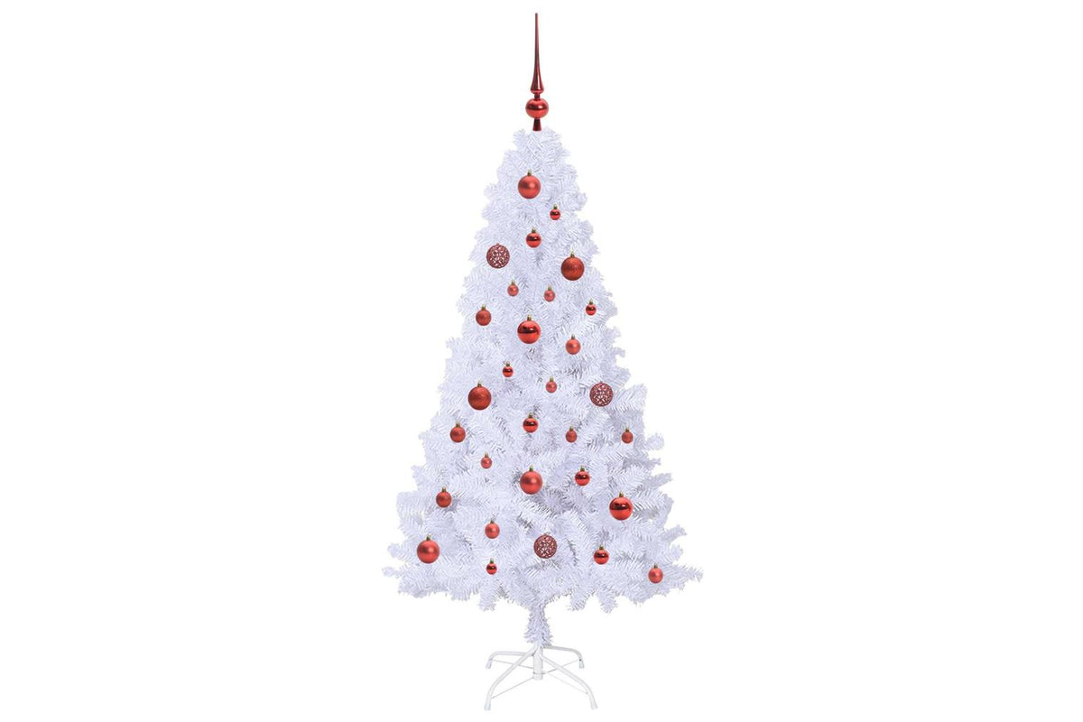 Vidaxl Artificial Christmas Tree White 150 Cm Pvc And Steel-4
