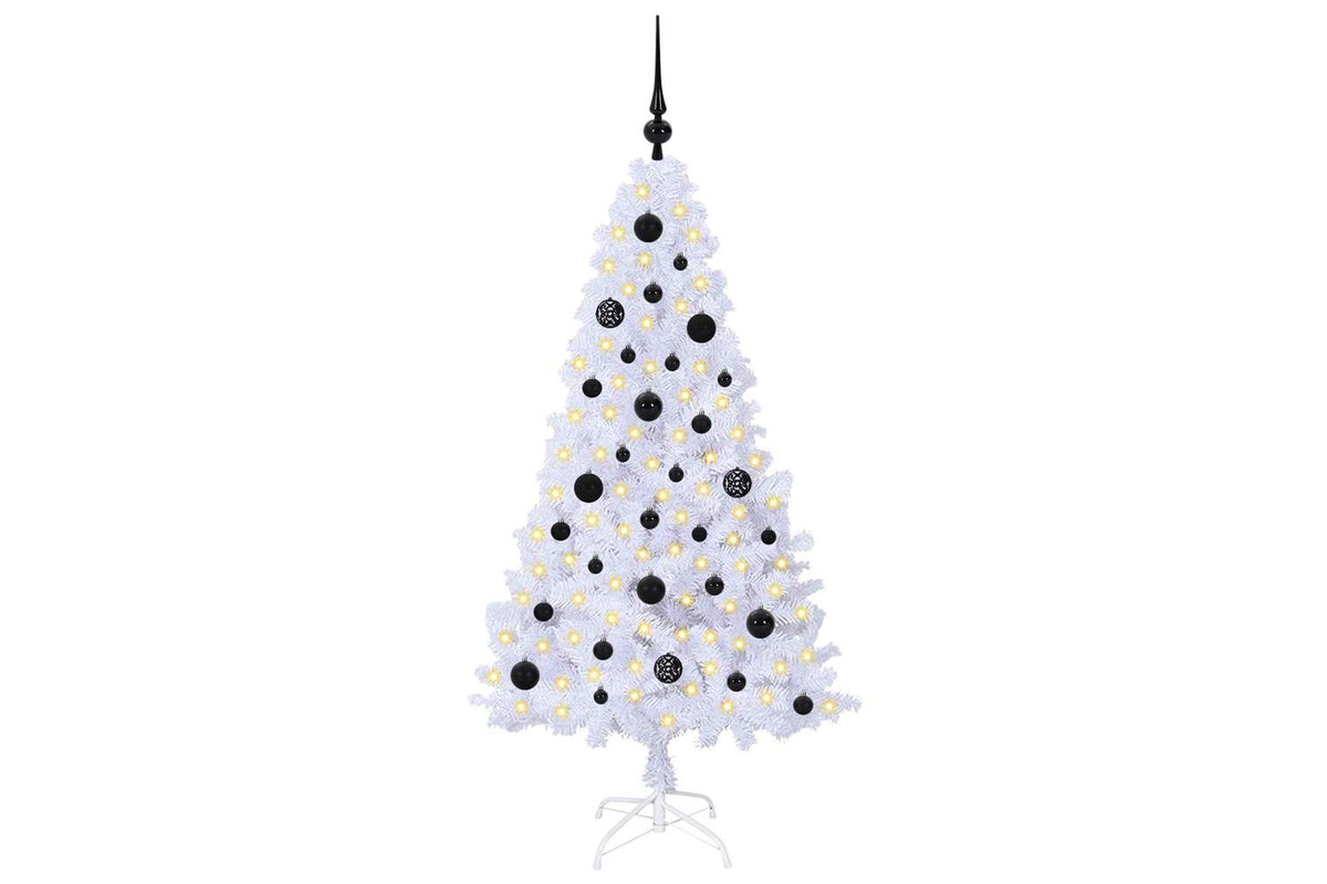 Vidaxl Artificial Christmas Tree White 150 Cm Pvc And Steel-3
