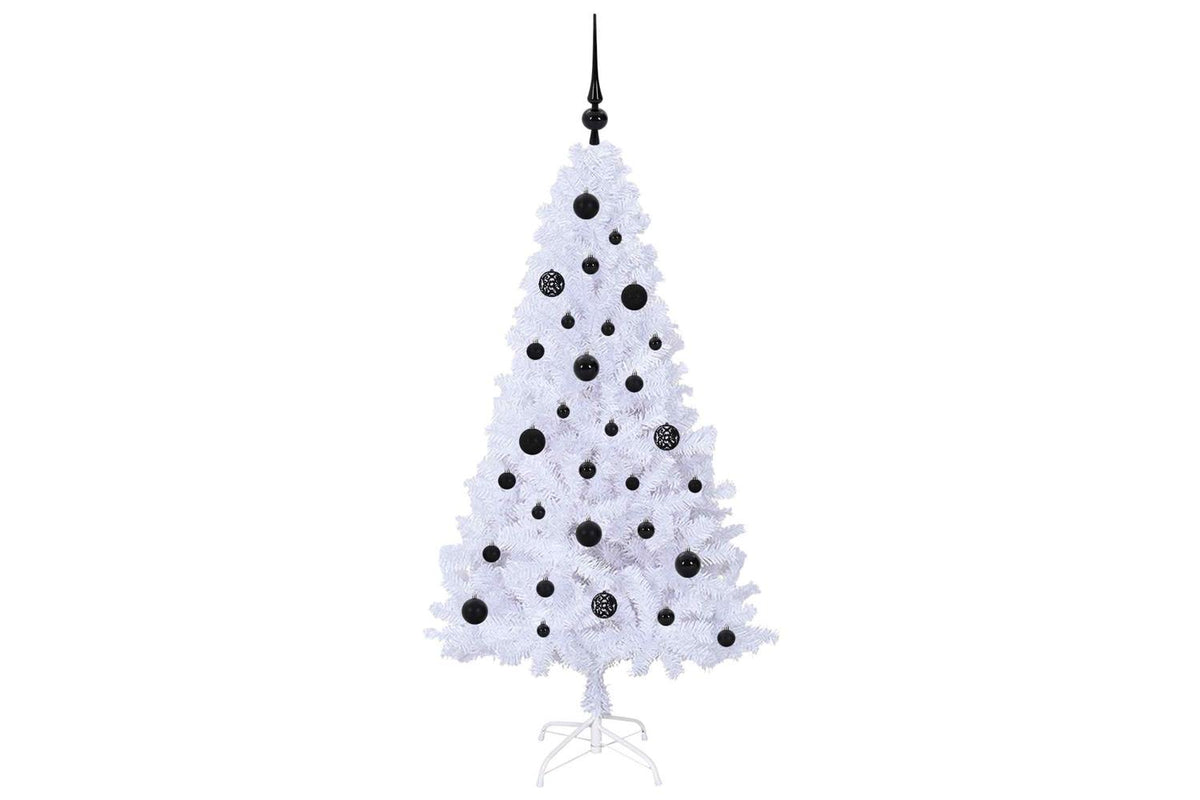Vidaxl Artificial Christmas Tree White 150 Cm Pvc And Steel-4
