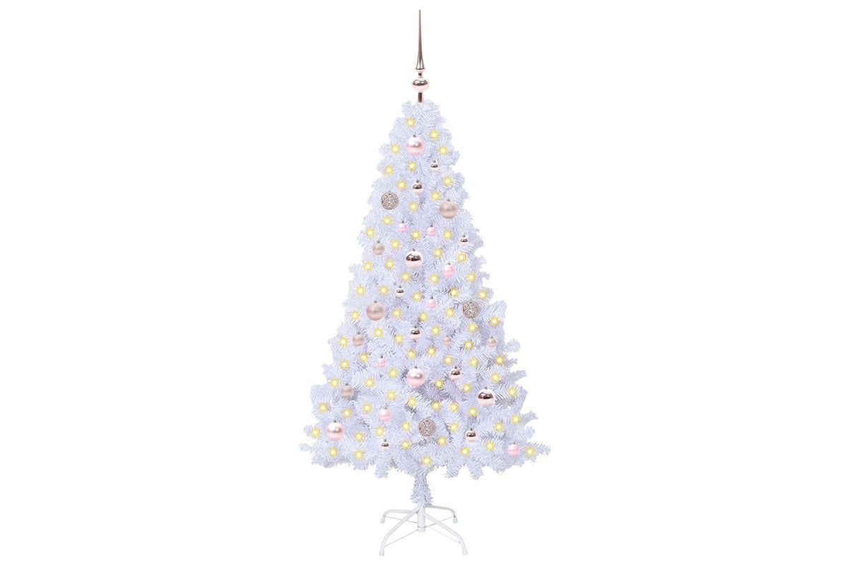Vidaxl Artificial Christmas Tree White 150 Cm Pvc And Steel-3