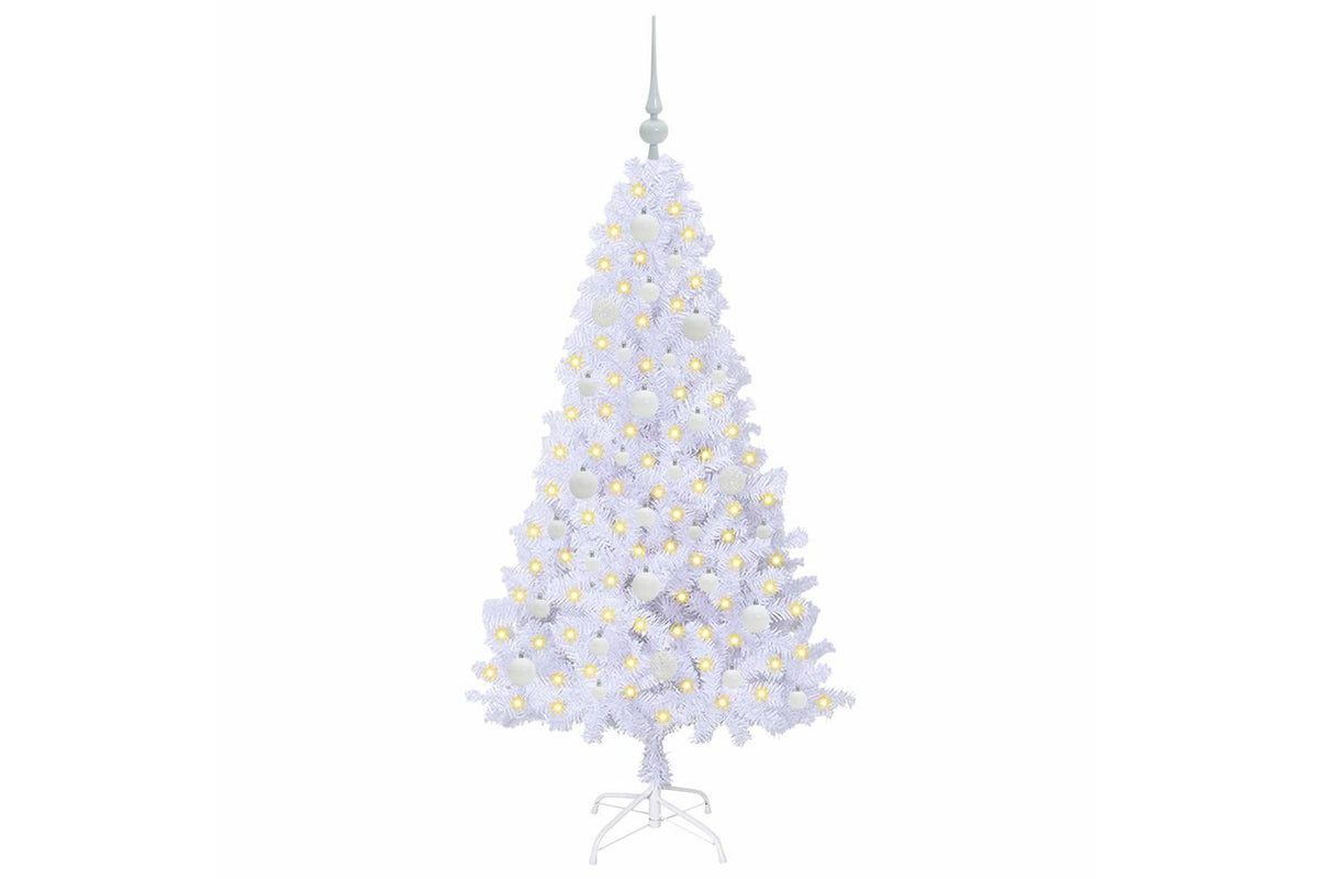 Vidaxl Artificial Christmas Tree White 150 Cm Pvc And Steel-3