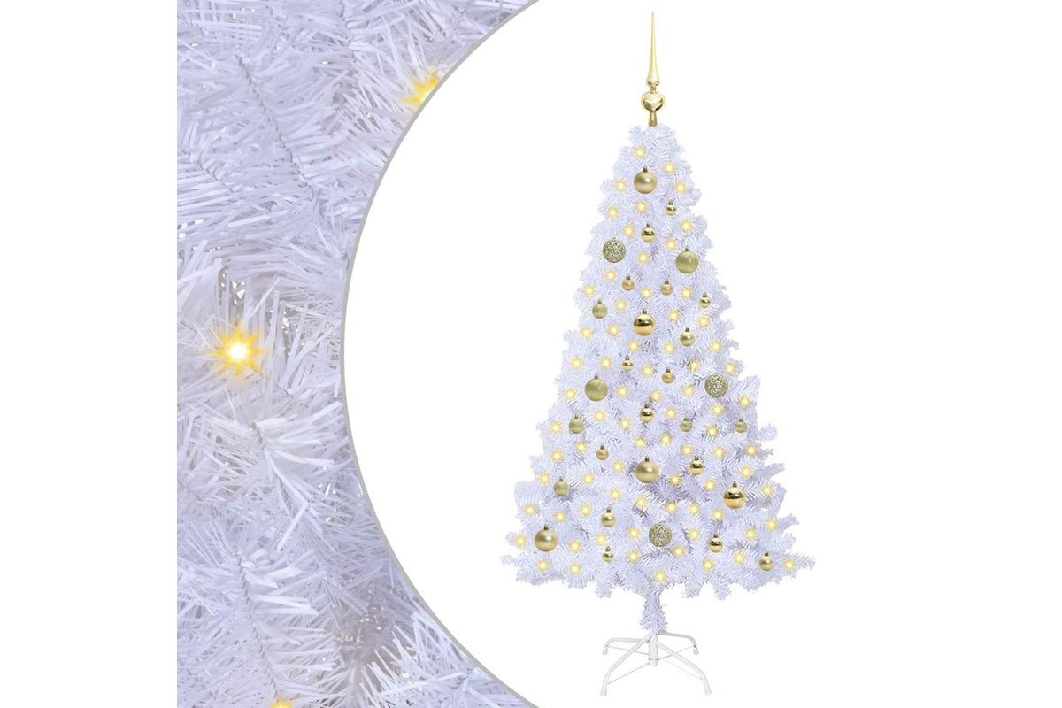 Vidaxl Artificial Christmas Tree White 150 Cm Pvc And Steel-2