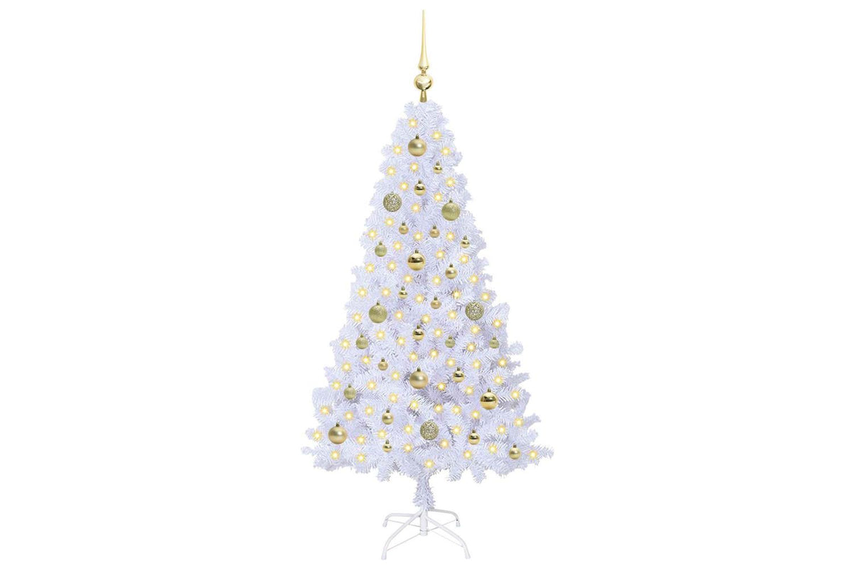 Vidaxl Artificial Christmas Tree White 150 Cm Pvc And Steel-3