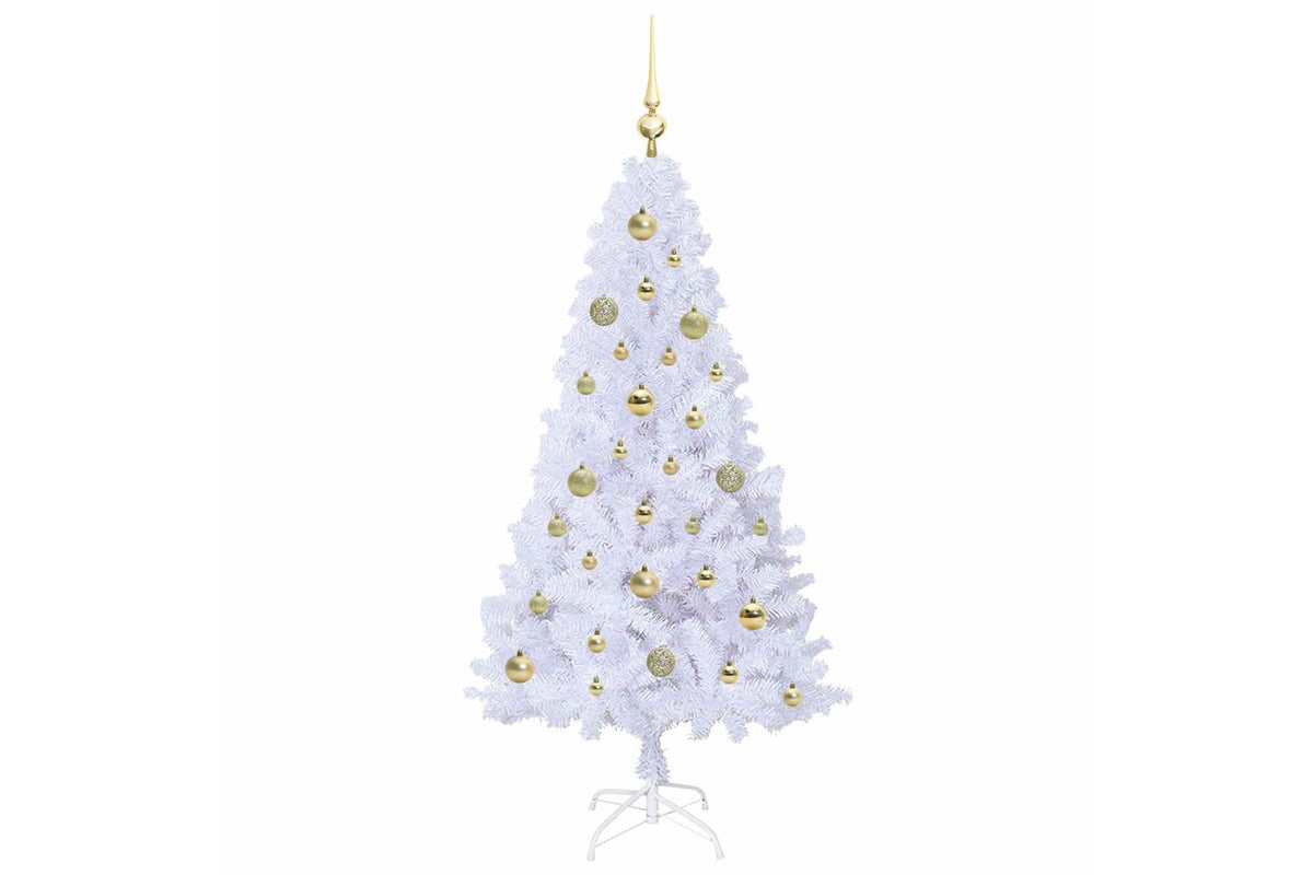 Vidaxl Artificial Christmas Tree White 150 Cm Pvc And Steel-4