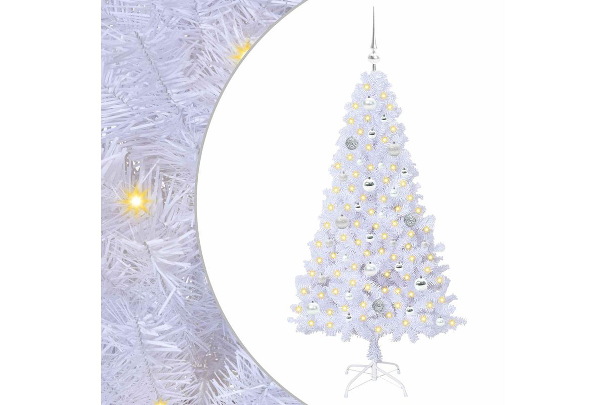 Vidaxl Artificial Christmas Tree White 150 Cm Pvc And Steel-2