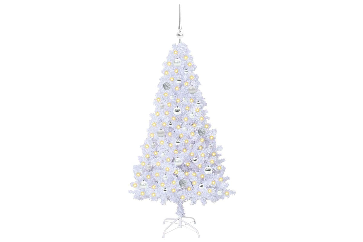 Vidaxl Artificial Christmas Tree White 150 Cm Pvc And Steel-3