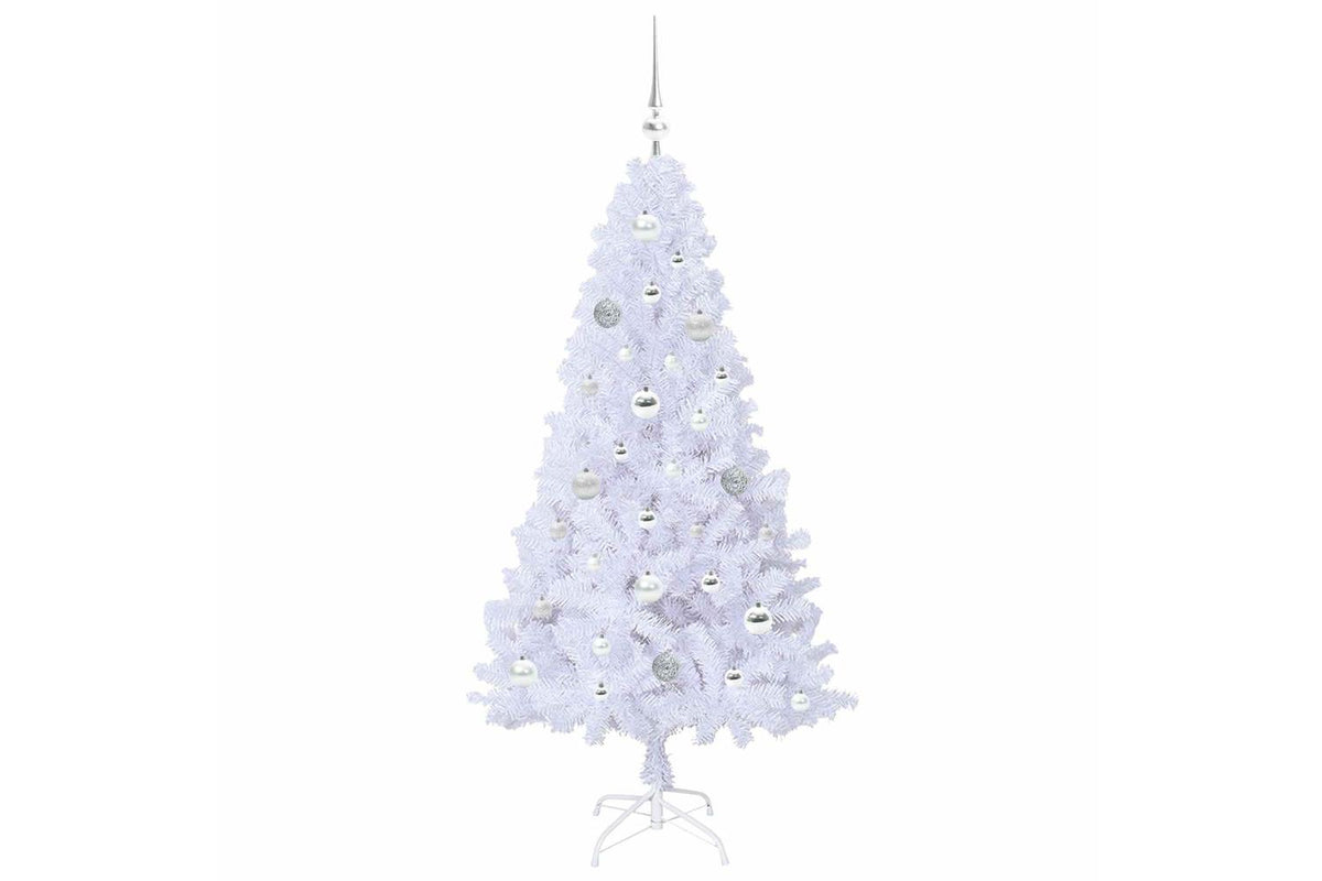 Vidaxl Artificial Christmas Tree White 150 Cm Pvc And Steel-4
