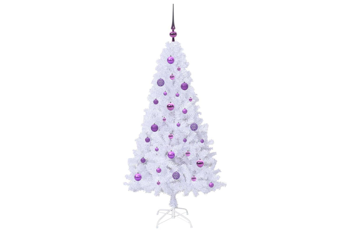 Vidaxl Artificial Christmas Tree White 150 Cm Pvc And Steel-4