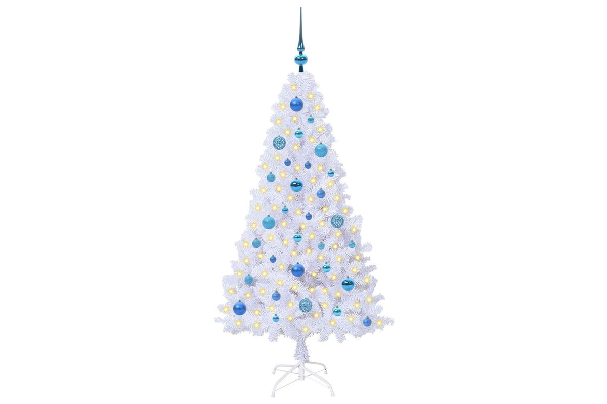 Vidaxl Artificial Christmas Tree White 150 Cm Pvc And Steel-3
