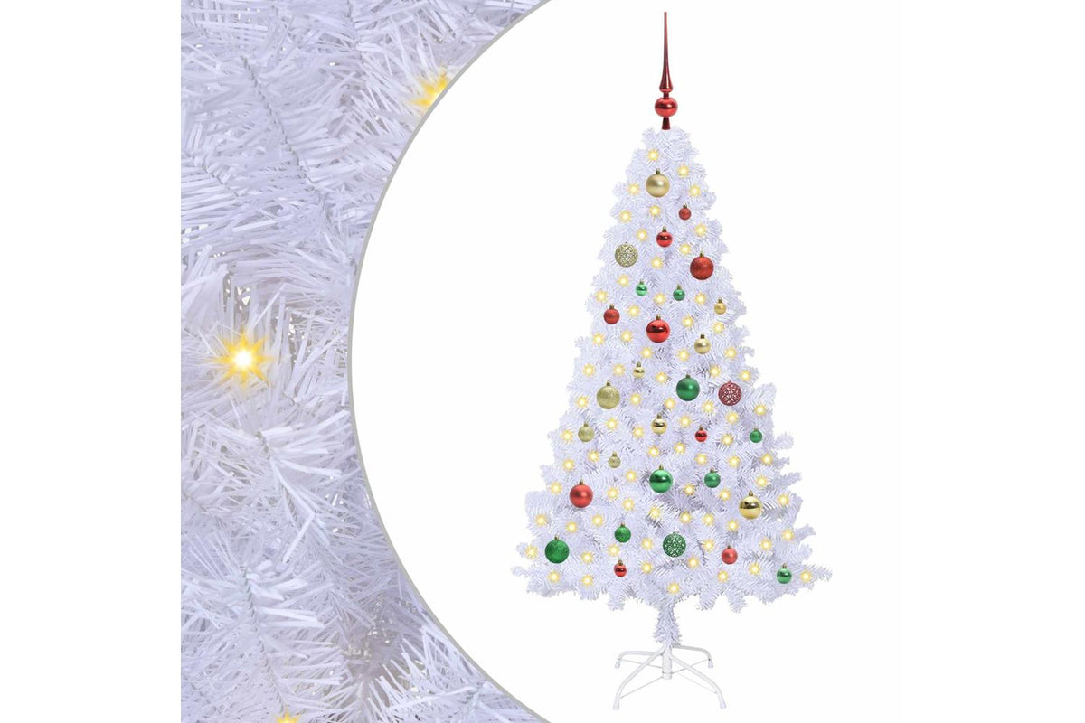 Vidaxl Artificial Christmas Tree White 150 Cm Pvc And Steel-2