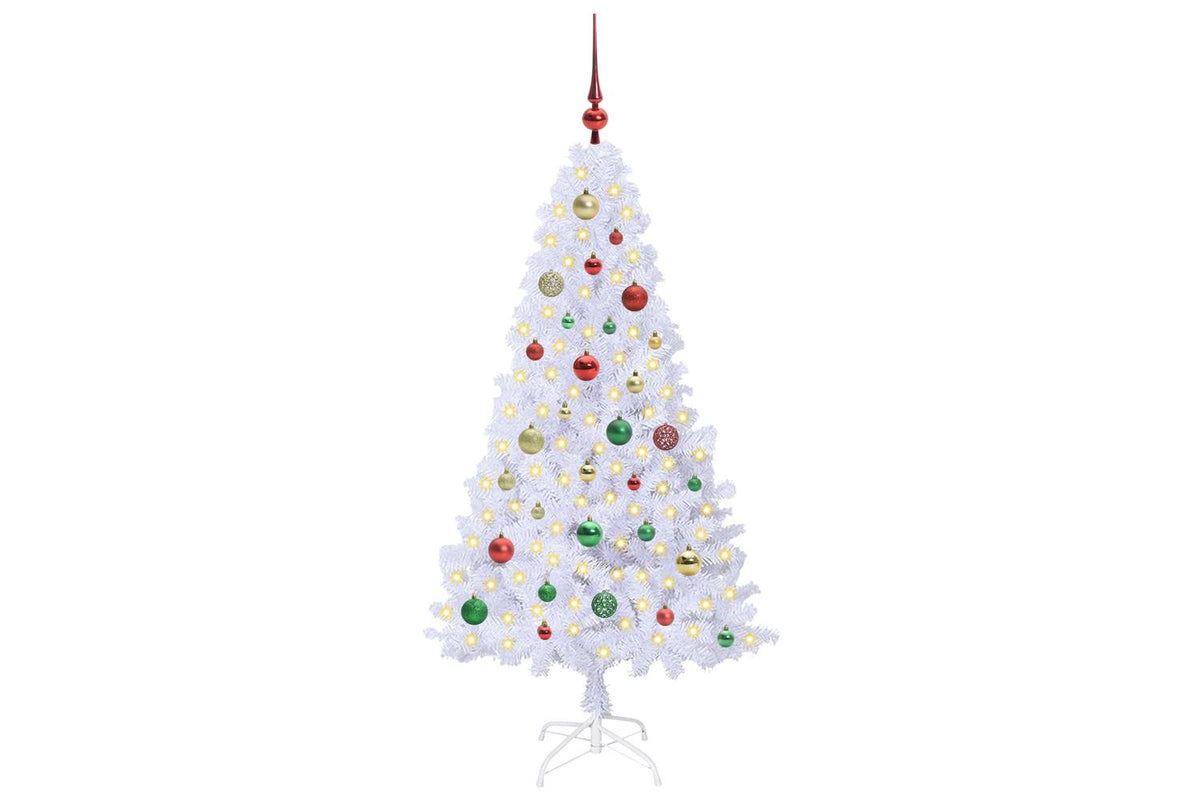 Vidaxl Artificial Christmas Tree White 150 Cm Pvc And Steel-3