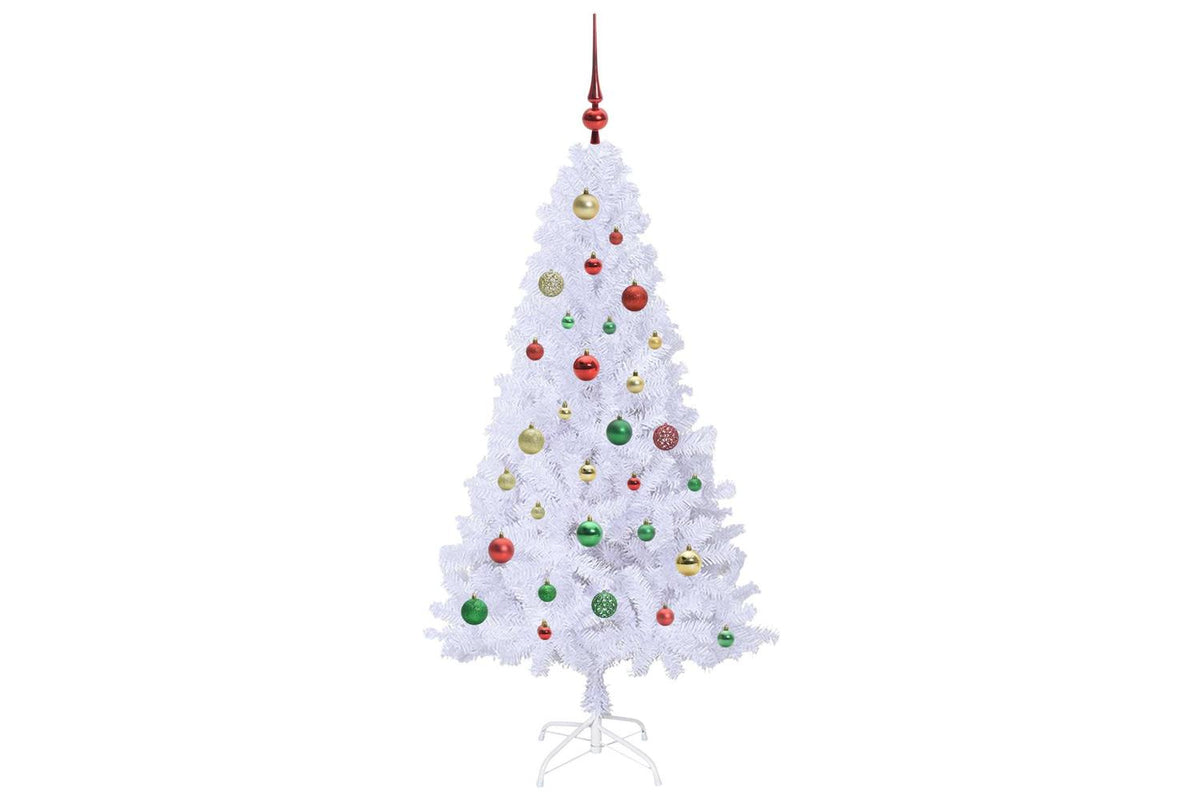 Vidaxl Artificial Christmas Tree White 150 Cm Pvc And Steel-5