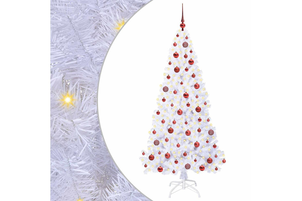 Vidaxl Artificial Christmas Tree With Stand White 180 Cm Pvc And Steel-2