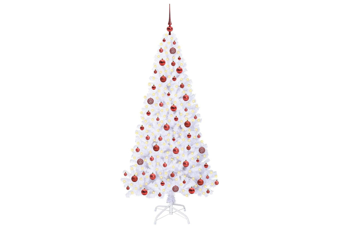Vidaxl Artificial Christmas Tree With Stand White 180 Cm Pvc And Steel-3