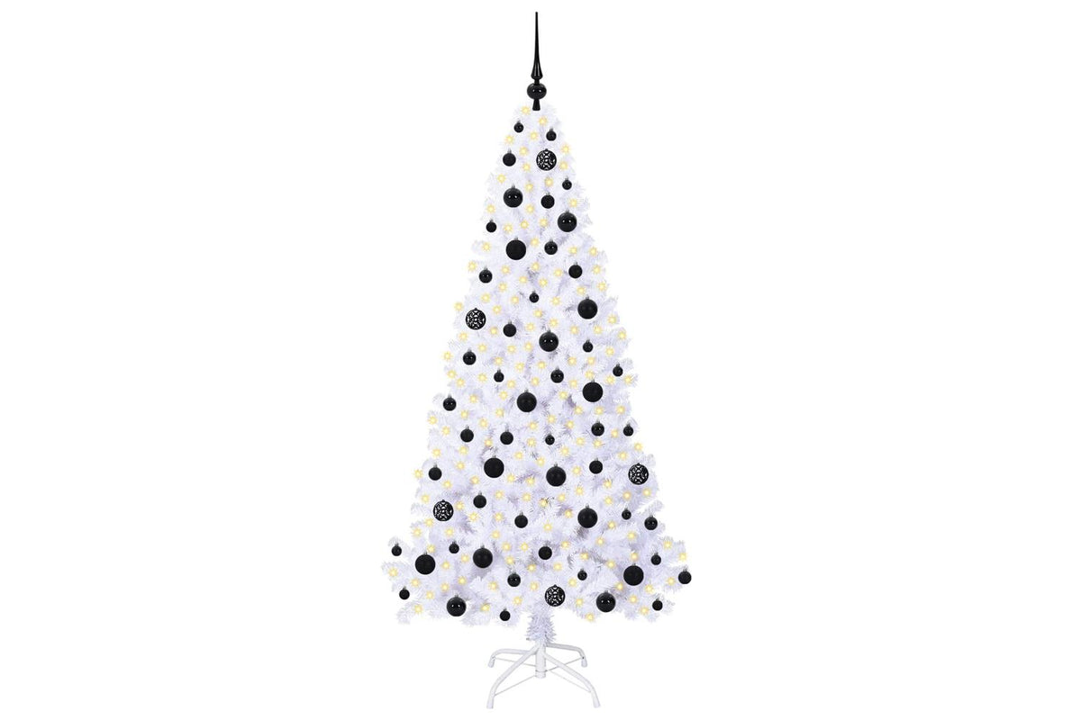 Vidaxl Artificial Christmas Tree With Stand White 180 Cm Pvc And Steel-3
