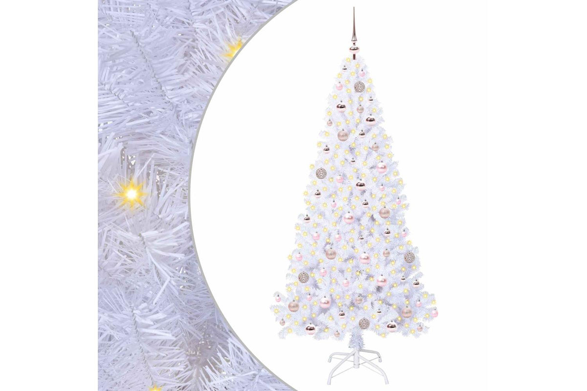 Vidaxl Artificial Christmas Tree With Stand White 180 Cm Pvc And Steel