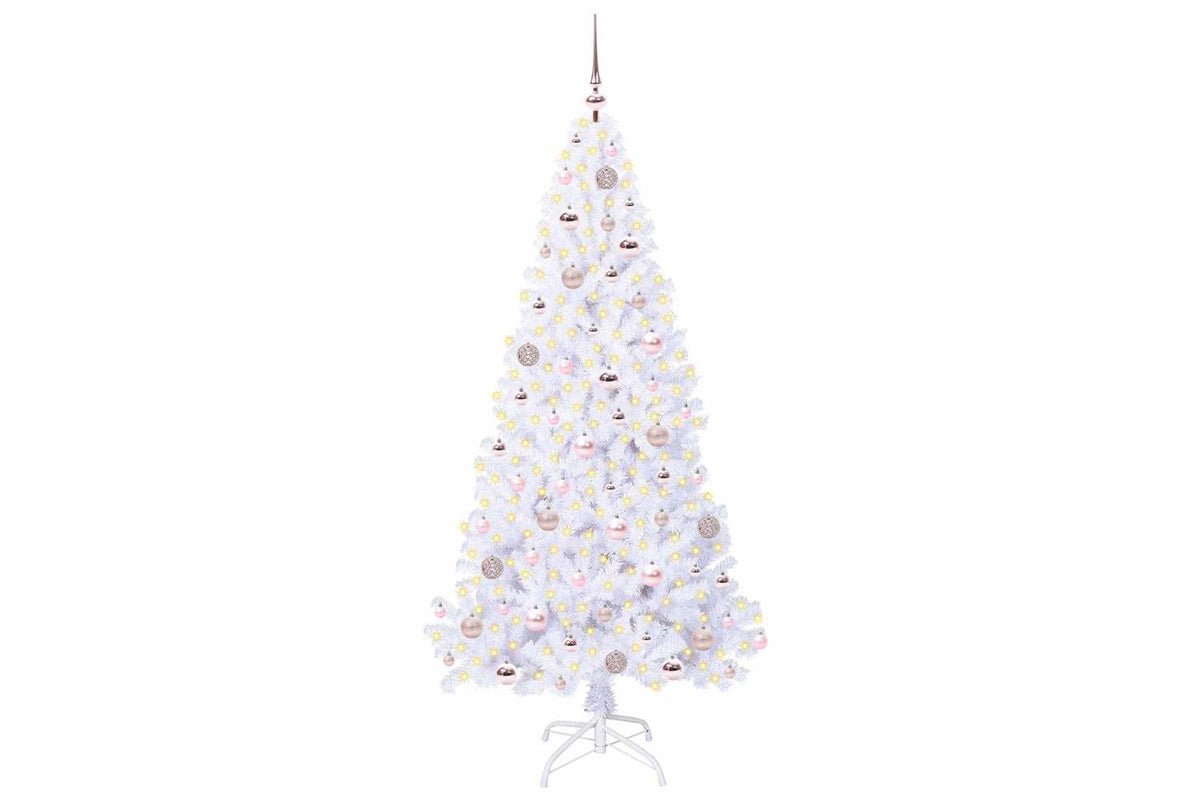 Vidaxl Artificial Christmas Tree With Stand White 180 Cm Pvc And Steel-3